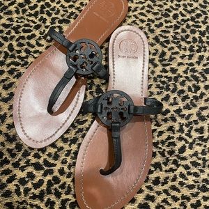 Tory Burch black leather sandals size 9